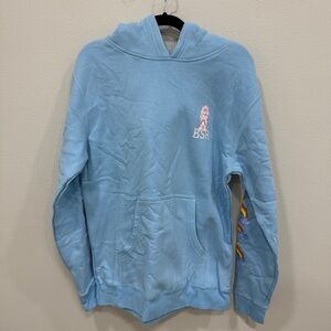 BSR by Samii Ryan Care Bear cheer Blue Hoodie w/ rainbows sleeve size M medium